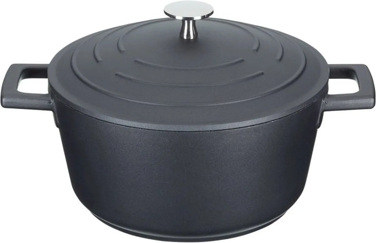 Lichte Braadpan Met Deksel - Gegoten Aluminium Zwart 2,5 Liter / 20 cm van MasterClass in Grijs – productfoto