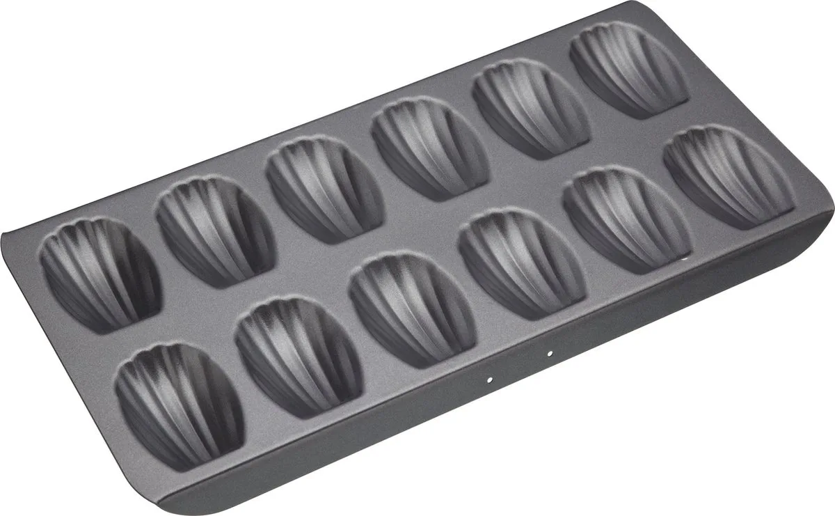 Madeleines Bakplaat Met 12 Gaten - Antiaanbaklaag 40 X 20 cm van MasterClass in Grijs – productfoto