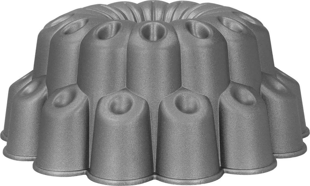 MasterClass 24cm Decoratieve Cakevorm, anti-aanbak en anti-kras gegoten aluminium pan, decoratieve knop ontwerp taartvorm, duurzaam en lichtgewicht by MasterClass in Grey – product photo