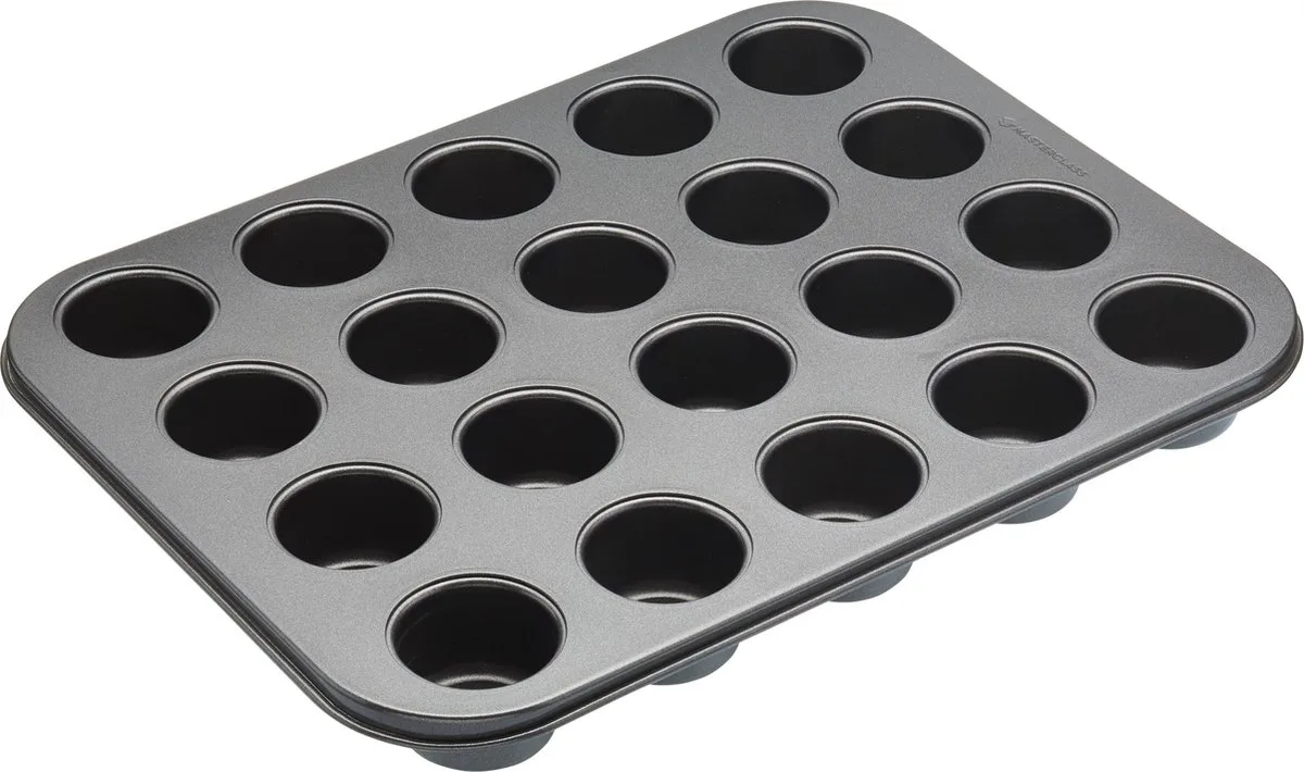Mini Taartvorm met losse bodem - 20 gaten en anti-aanbaklaag 35.5 x 27 cm van MasterClass in Zwart – productfoto