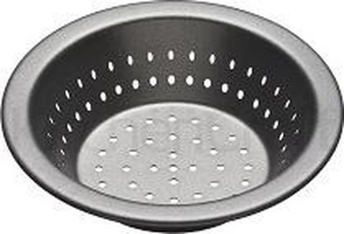 Ronde bakvorm met platte rand Geperforeerd, 10 cm van MasterClass in Zwart – productfoto