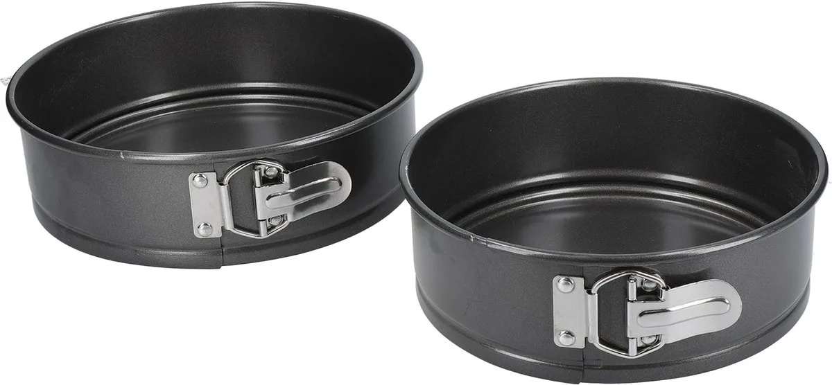 Ronde Springvormen Met Antiaanbaklaag - Staal Grijs 20 cm (8 Inch) En 23 cm (9 Inch) van MasterClass in Zwart – productfoto