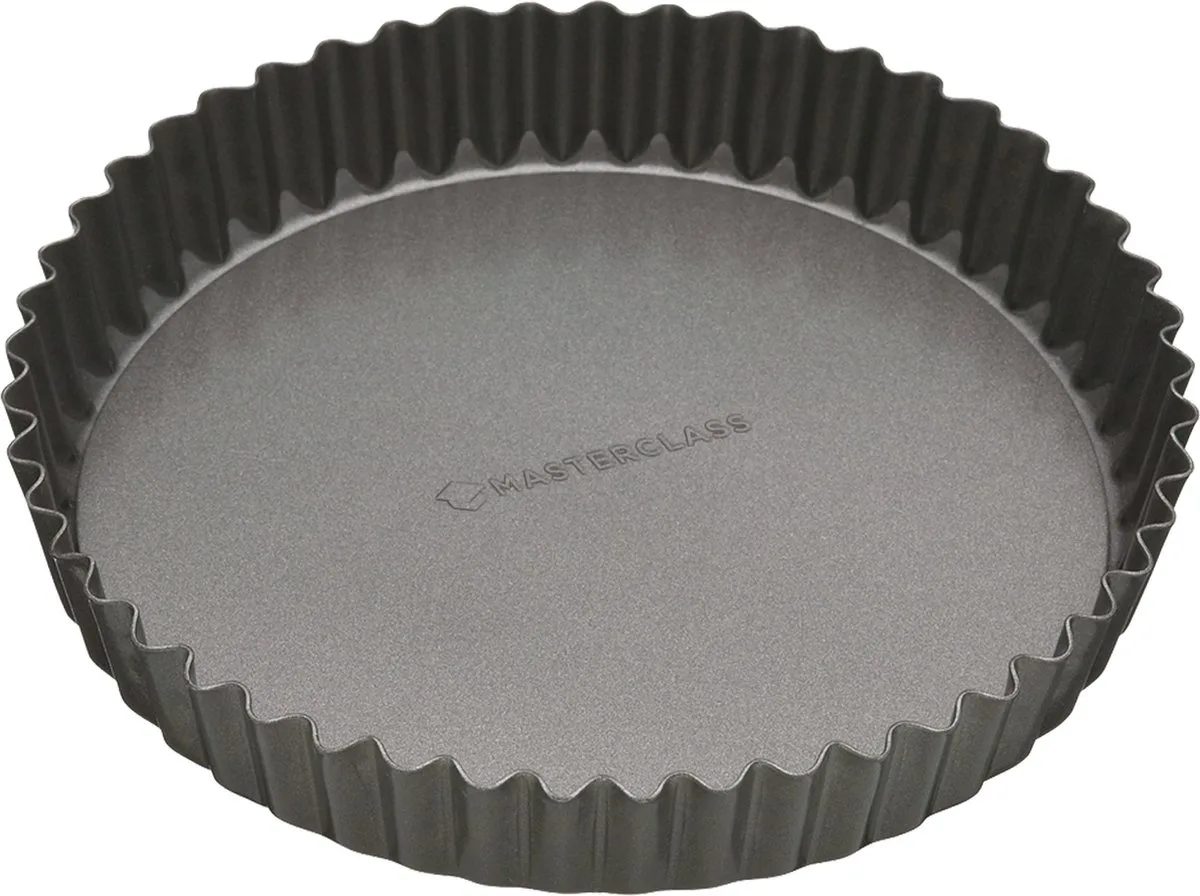 Taartvorm / Quichevorm Met Losse Bodem - Geribbelde Randen En Antiaanbaklaag 20 cm (8 ") van MasterClass in Grijs – productfoto