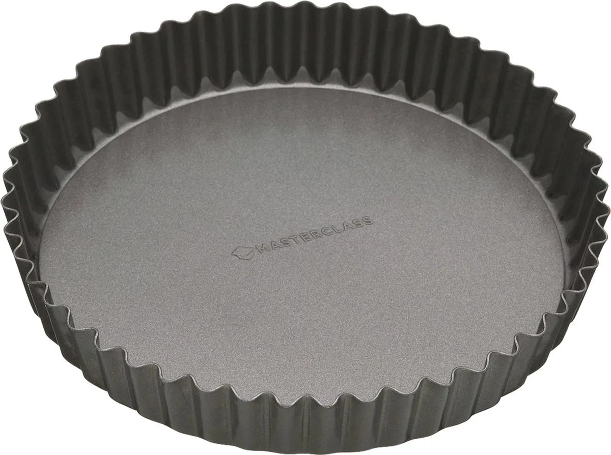 Taartvorm / Quichevorm Met Losse Bodem - Geribbelde Randen En Antiaanbaklaag 23 cm (9 ") van MasterClass in Grijs – productfoto