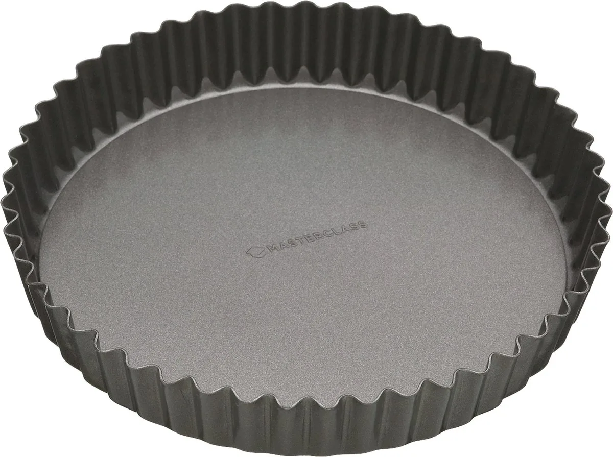 Taartvorm / Quichevorm Met Losse Bodem - Met Antiaanbaklaag En Geribbelde Randen 30 cm (12 ") de MasterClass en Gris – photo produit
