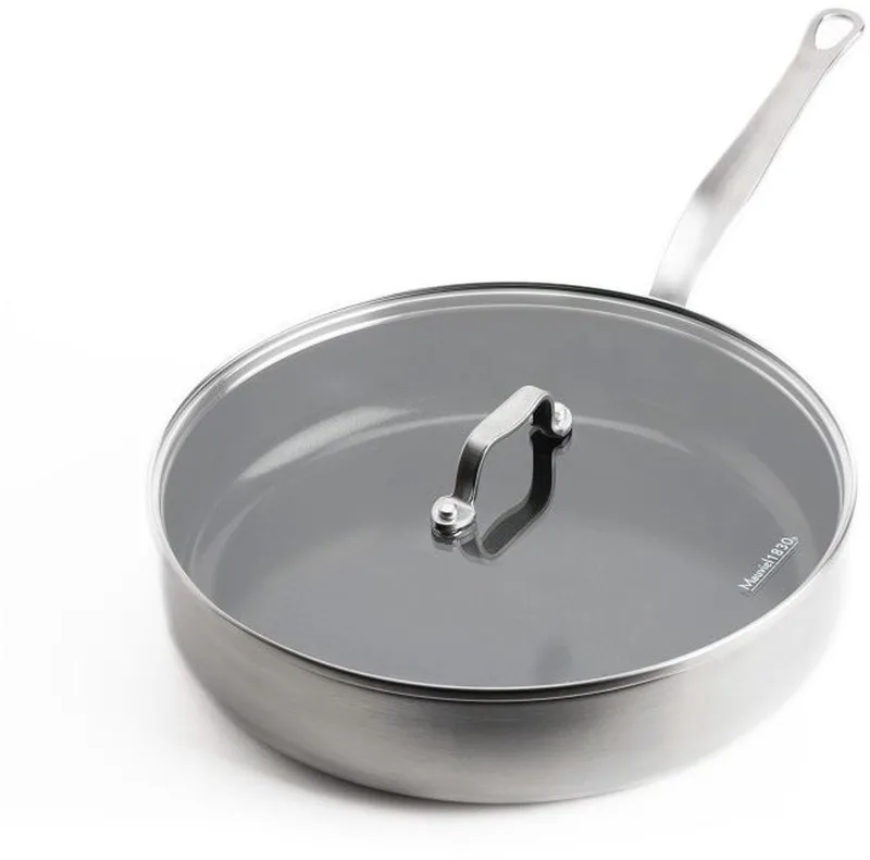 Hapjespan met Deksel Ø 28 cm by Mauviel in Silver – product photo