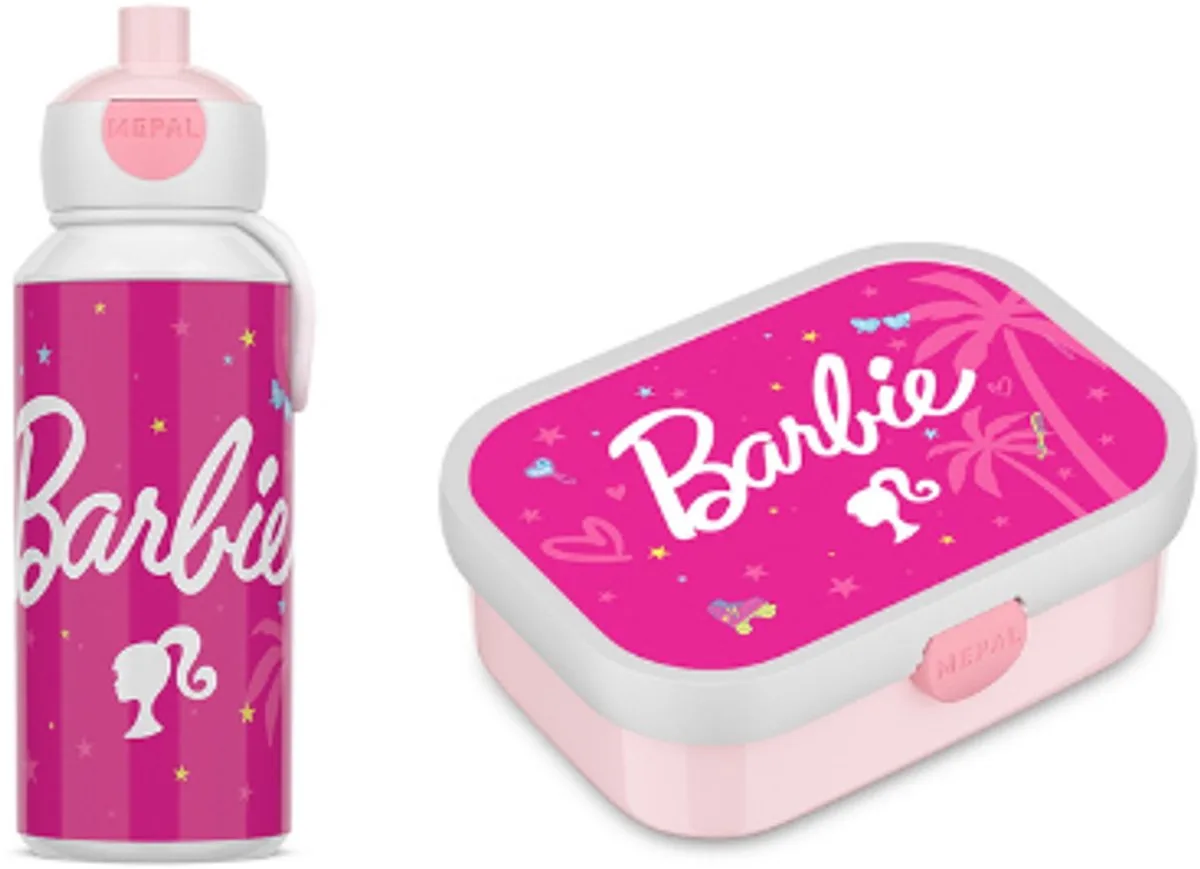 Barbie Mepal Lunchset Met Pop-up beker en lunchbox van Mepal in Roze – productfoto