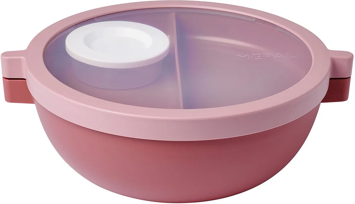 Basic bento lunchbowl Vita - 1.5 l - 4 vakken waarvan 2 uitneembare bakjes - Bento box - Salade lunchbox van Mepal in Vivid mauve – productfoto