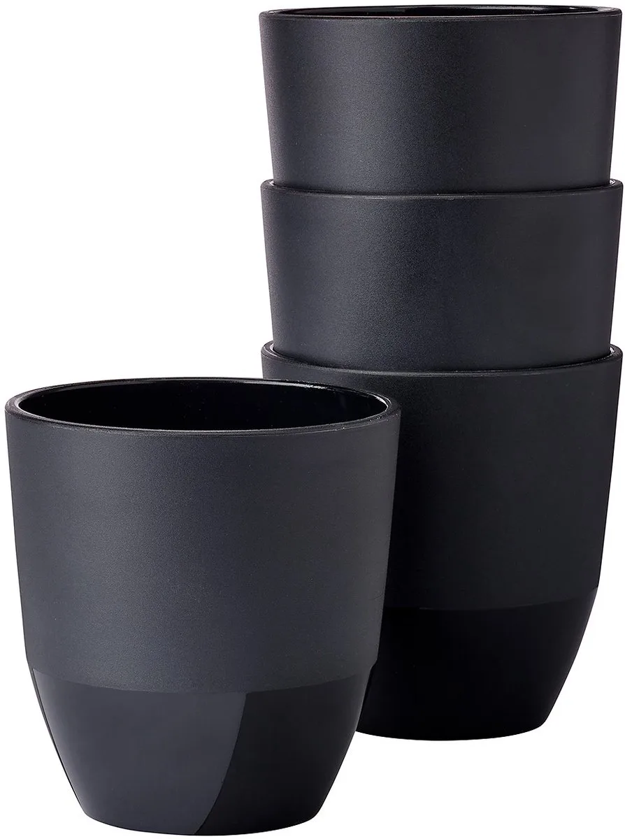 beker Silueta - 4x 200 ml - Koffiebeker van Mepal in Nordic black – productfoto