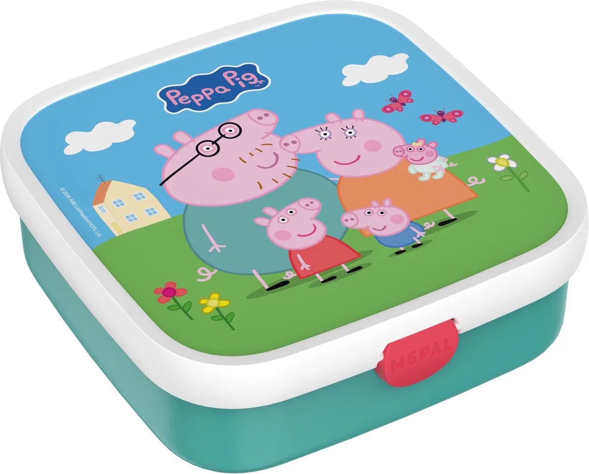 Bento lunchbox groot Campus - 1.25 l - Inclusief 2 uitneembare lekdichte bentobakjes & vorkje fra Mepal i Peppa Pig – produktbillede