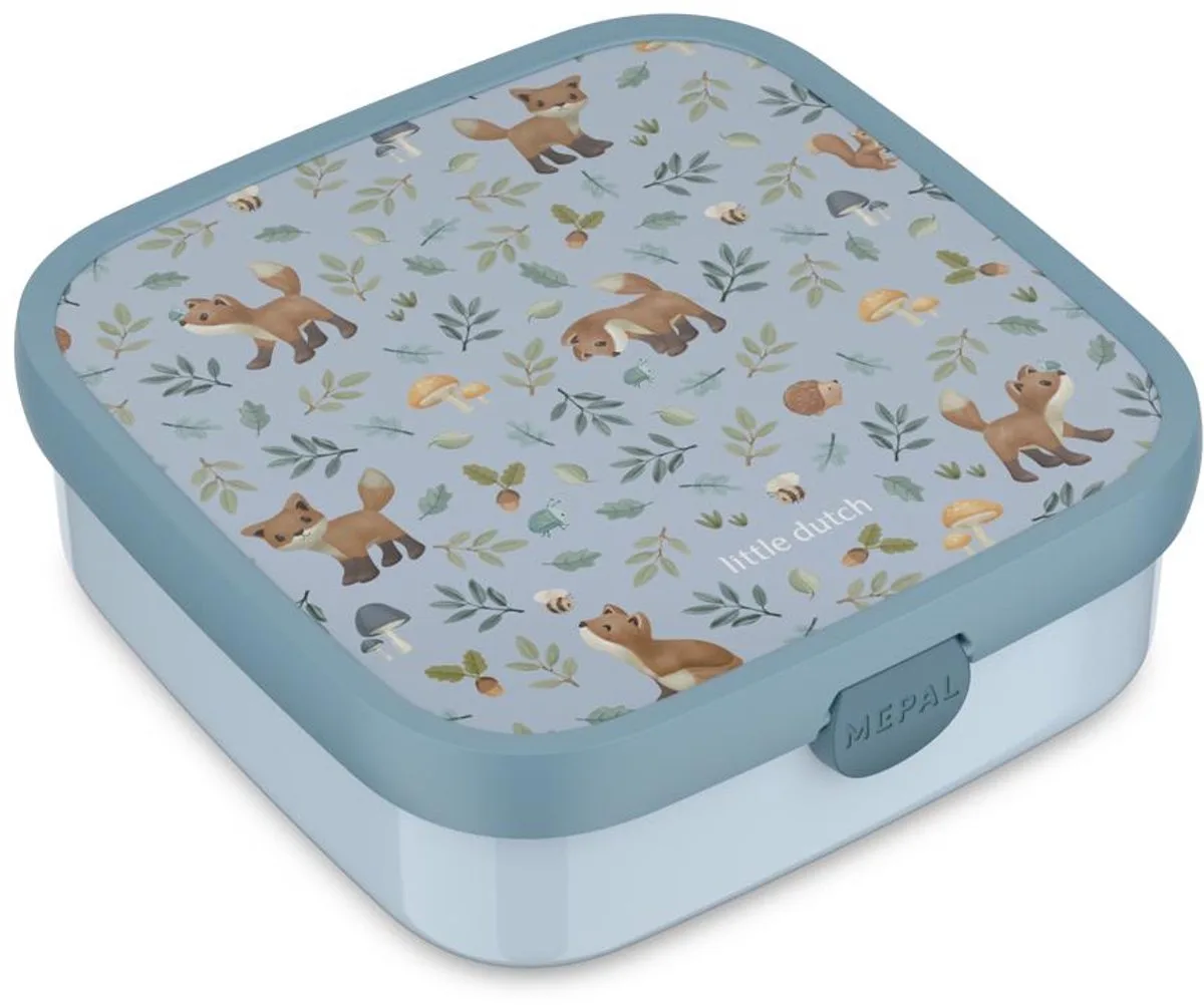 Bento lunchbox groot Campus Little Dutch - 1.25 l - Inclusief 2 uitneembare lekdichte bentobakjes & vorkje van Mepal in Forest Friends – productfoto