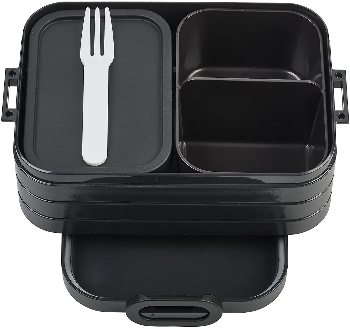 Bento Lunchbox midi - Broodtrommel - 4 boterhammen van Mepal in Nordic black – productfoto
