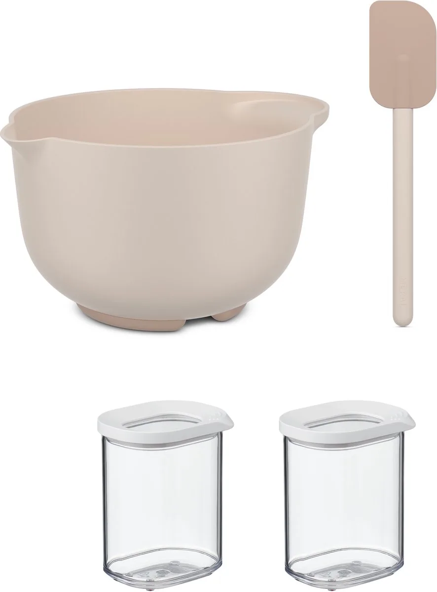 Beslagkom 3000 ml + spatel + 2x 375 ml Chef it / Modula - Bakset met bewaardozen - Chalk & White de Mepal en Chalk & White – photo produit