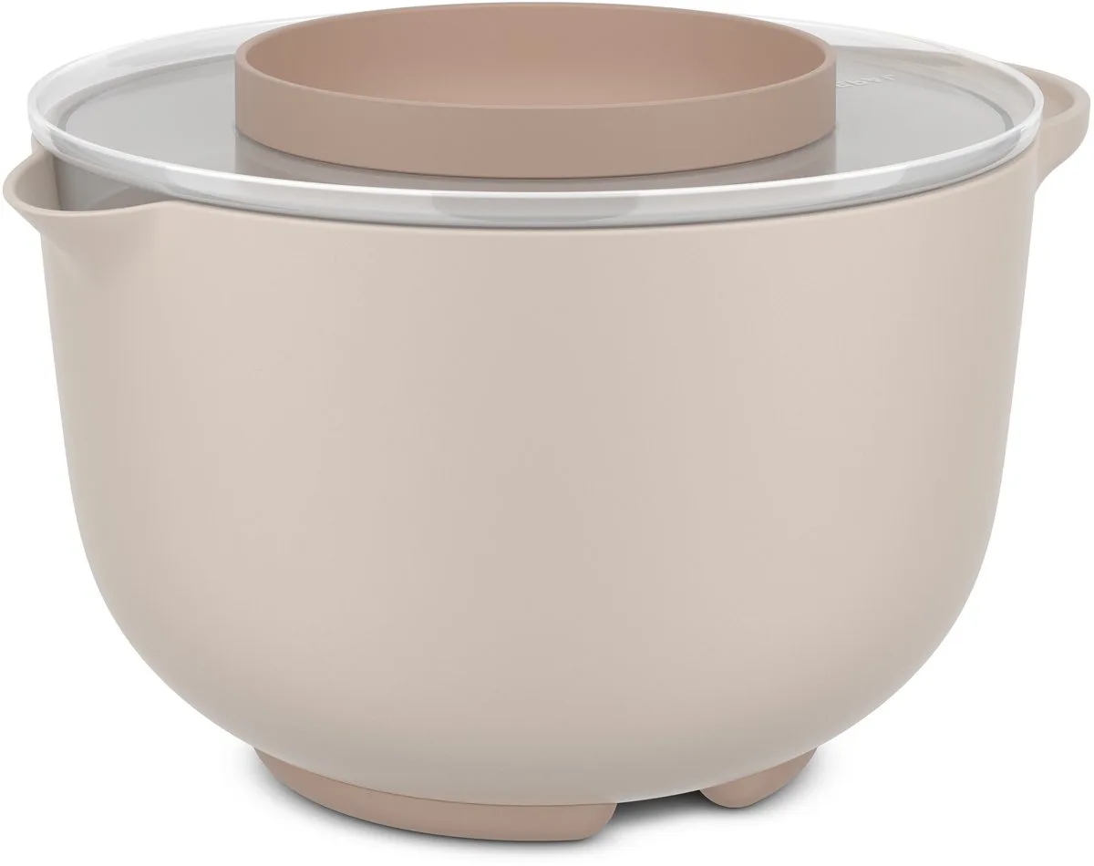 Beslagkom met spatdeksel Chef it - 3 l - Schaal - Magnetron- en vaatwasmachinebestendig - Bakspullen fra Mepal i Chalk – produktbillede