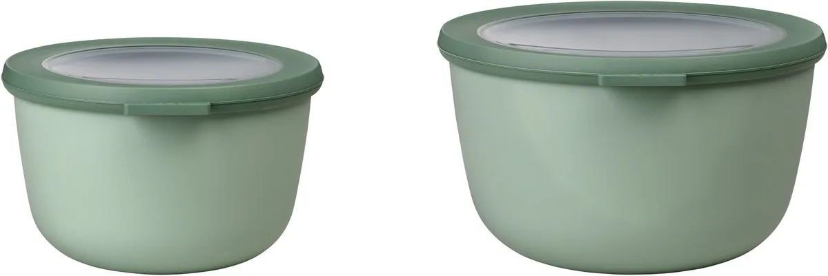 Bewaardoos 2 delig Cirqula - 1000 ml. 2000 ml - Rond by Mepal in Nordic sage – product photo