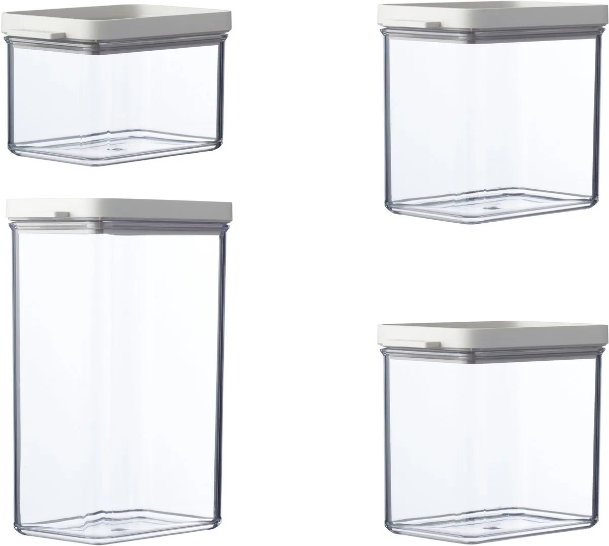 Bewaardoos set 4 delig Omnia - 700 ml. 2x 1100 ml. 2000 ml - Voorraaddoos de Mepal en Nordic white – photo produit