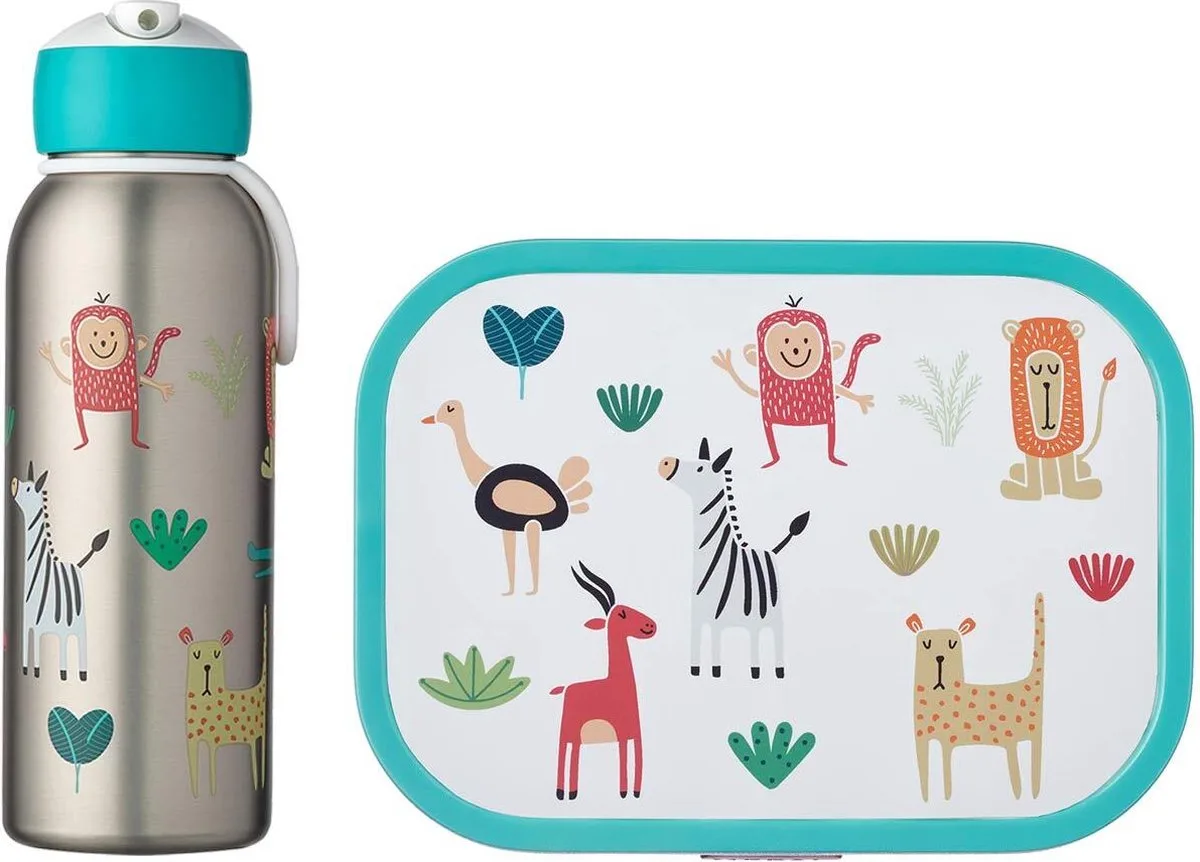 Brotdose + Thermoflasche Campus Set van 2 de Mepal en Animal Friends – photo produit