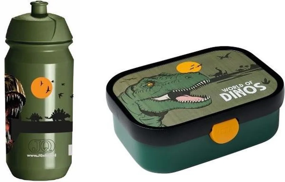 Dino Voordeelset - Dinosaurissen van Mepal in Dino Mepal Lunchbox en JQ Bidon 500 ml – productfoto