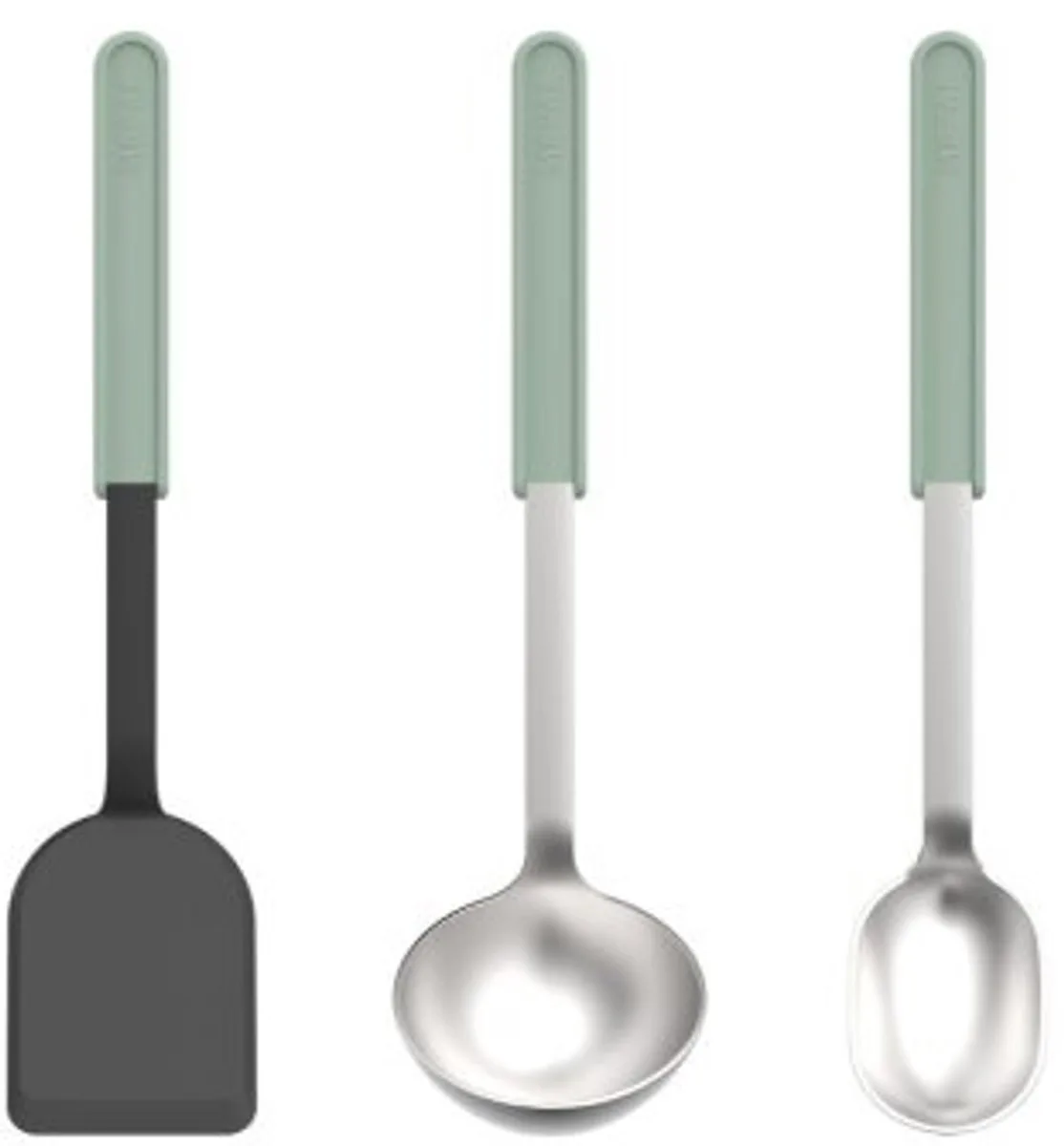 Kookset 3-delig (spatel + roerlepel + opscheplepel) Chef it - Kookgerei met antiaanbaklaag - Hittebestendig - Vaatwasmachinebestendig - Keukengerei de Mepal en Nordic sage – photo produit