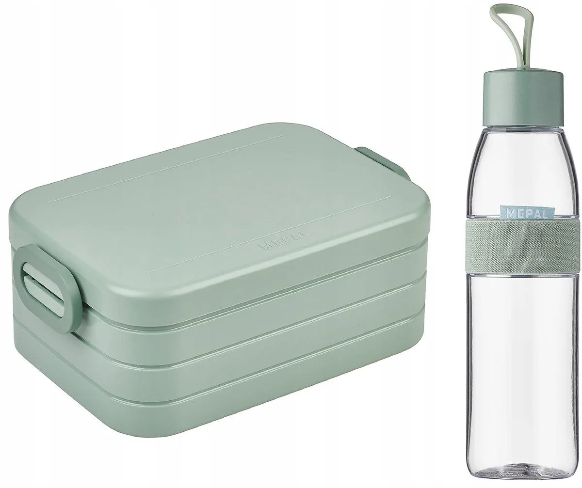 Lunchbox & Fles 900ml + 500ml BPA-vrij fra Mepal i Pastel Groen – produktbillede