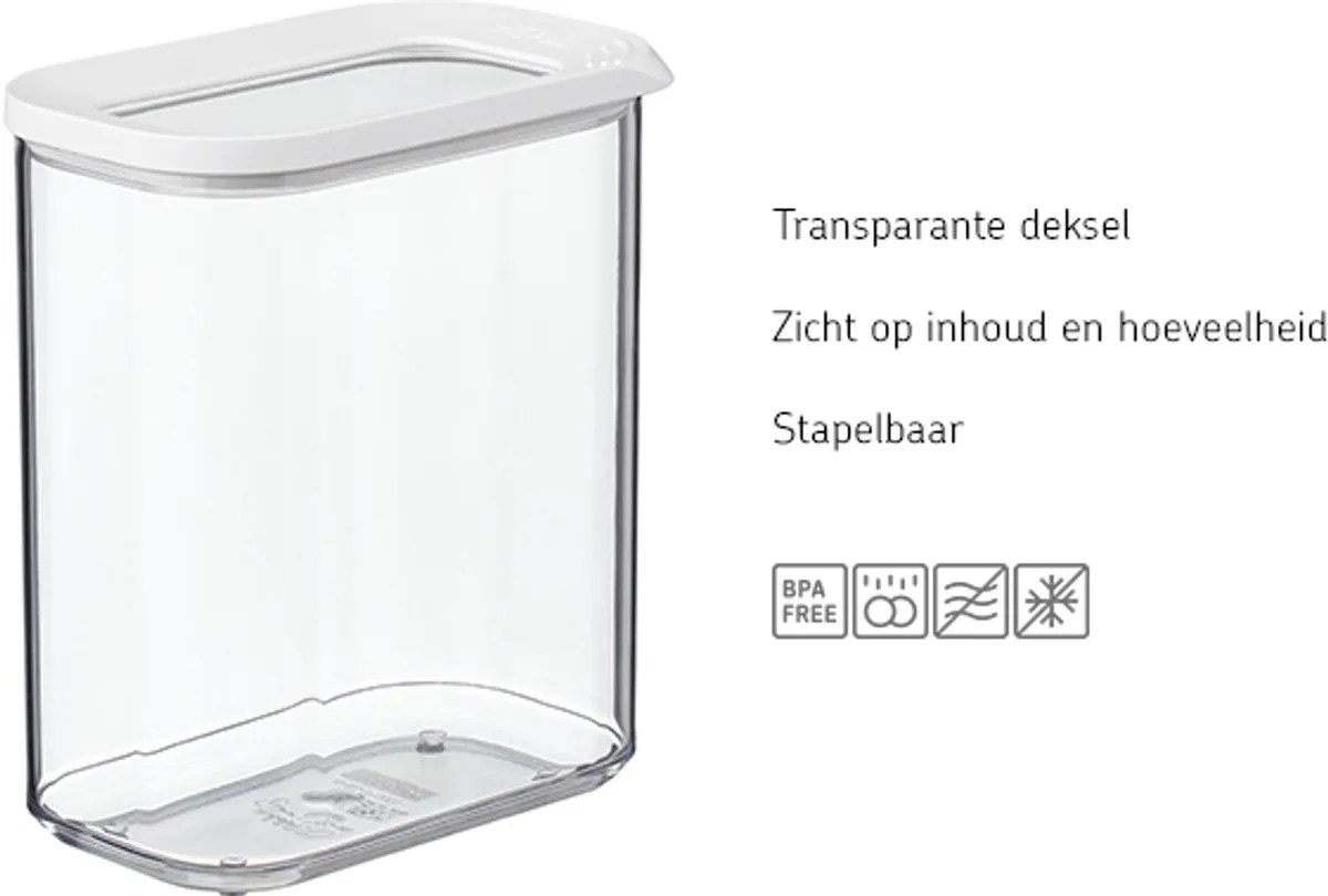 Modula bewaardoos - 2000 ml - Voorraaddoos - Wit de Mepal en Blanc – photo produit