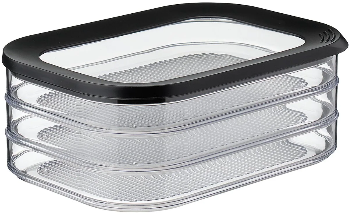 Modula vleeswarendoos - 550 ml 3-laags - Vershouddoos - Zwart van Mepal in Zwart – productfoto