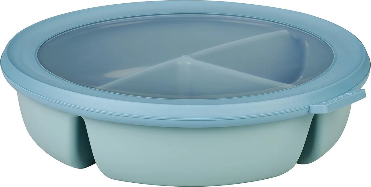 Multikom Cirqula vershouddoos - 3-vaks bento bowl - 250 ml. 250 ml & 500 ml - Rond de Mepal en Nordic green – photo produit