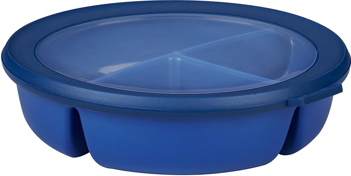 Multikom Cirqula vershouddoos - 3-vaks bento bowl - 250 ml. 250 ml & 500 ml - Rond fra Mepal i Vivid blue – produktbillede