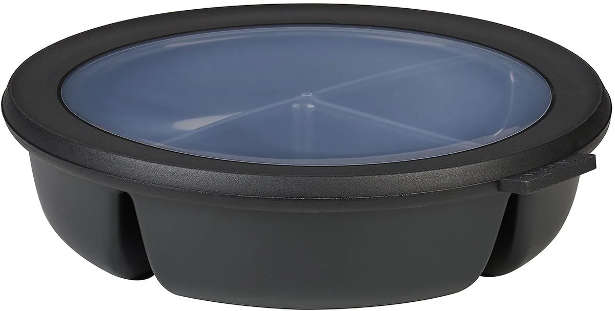 Multikom Cirqula vershouddoos - 3-vaks bento bowl - 250 ml. 250 ml & 500 ml - Rond de Mepal en Nordic black – photo produit