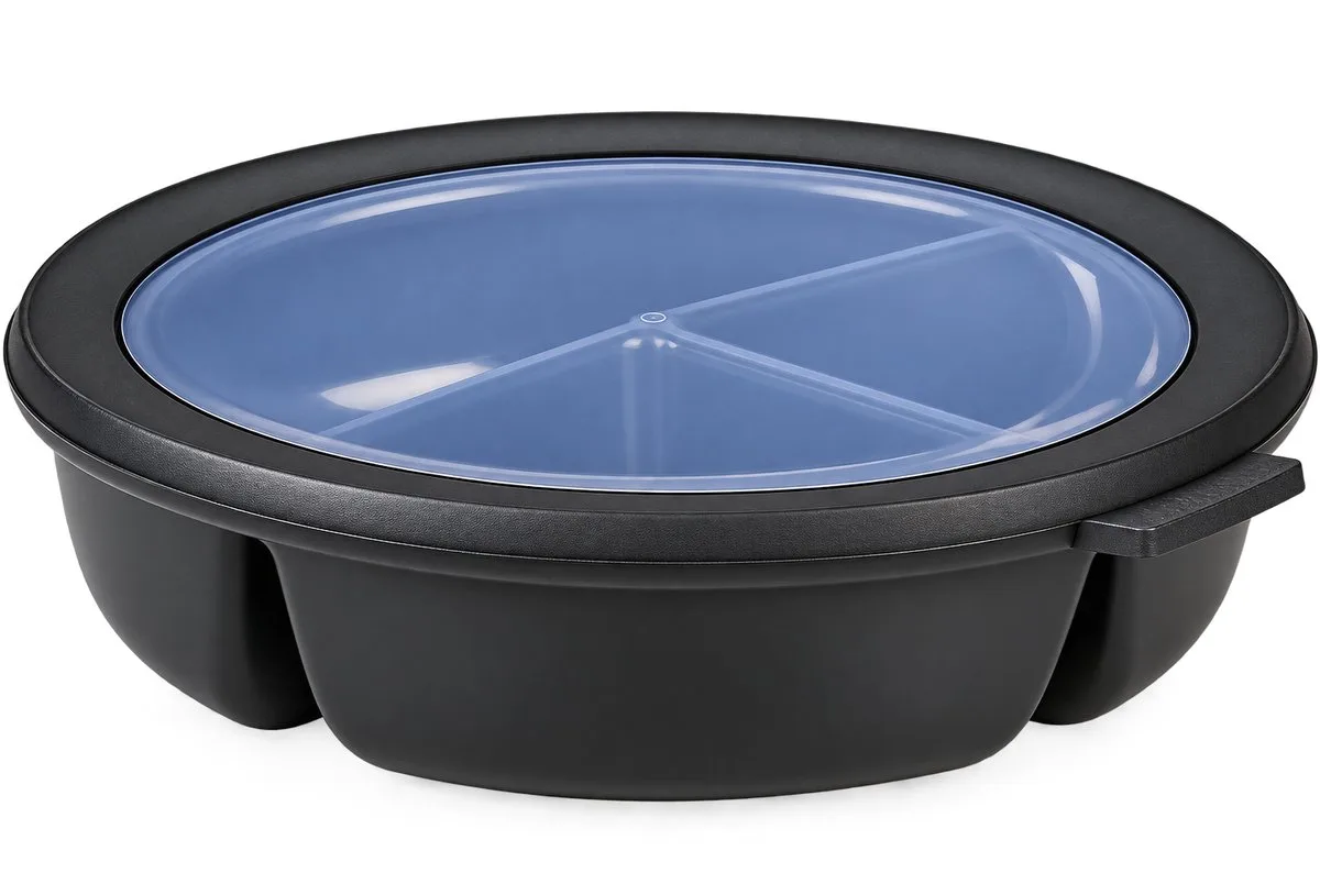 Multikom Cirqula vershouddoos - 3-vaks bento bowl - 250 ml. 250 ml & 500 ml - Rond - Nordic black från Mepal i Svart – produktbild