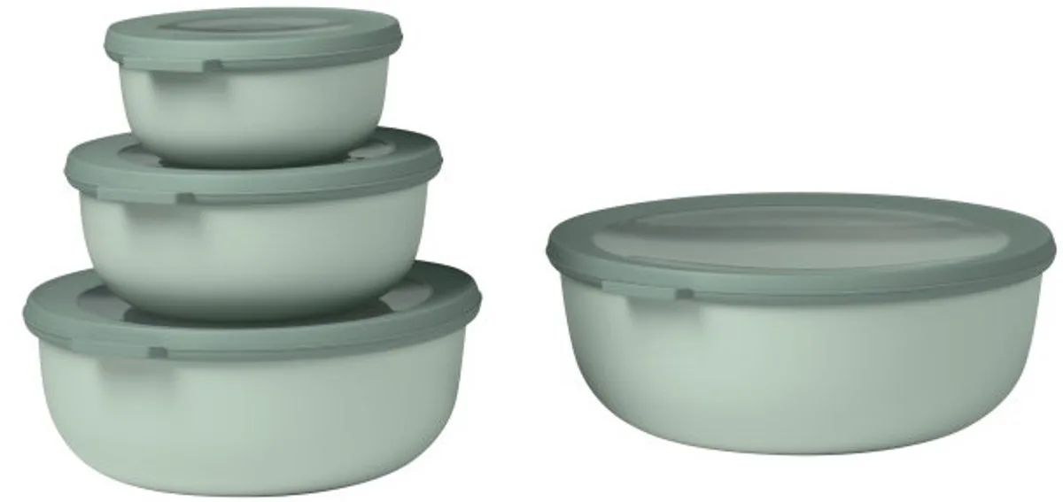 Multikom Cirqula vershouddoos set - 350 + 750 + 1250 + 2250 ml - Rond de Mepal en Nordic sage – photo produit