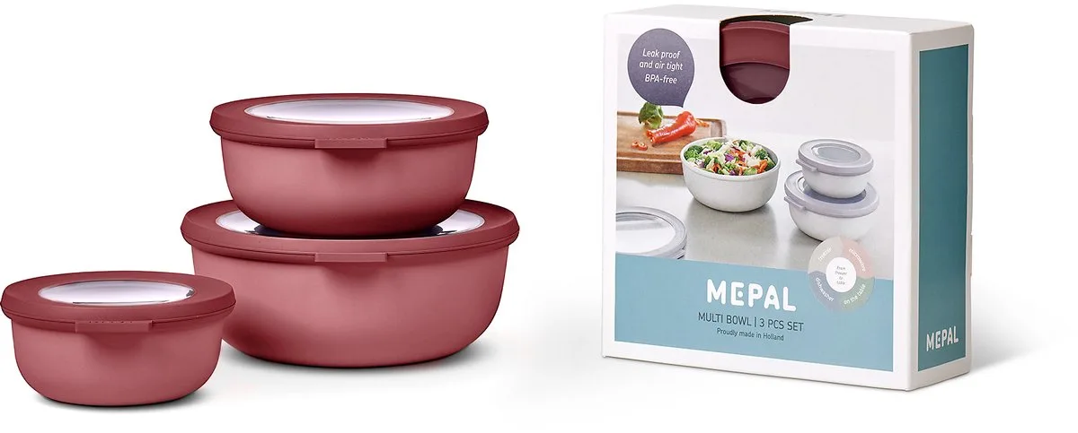 Multikom Cirqula vershouddoos set - 350 + 750 + 1250 ml - Rond von Mepal in Vivid mauve – Produktfoto