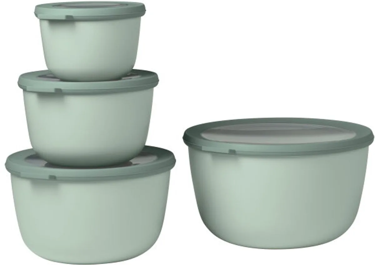 Multikom Cirqula vershouddoos set - 500 + 1000 + 2000 + 3000 ml - Rond by Mepal in Nordic sage – product photo