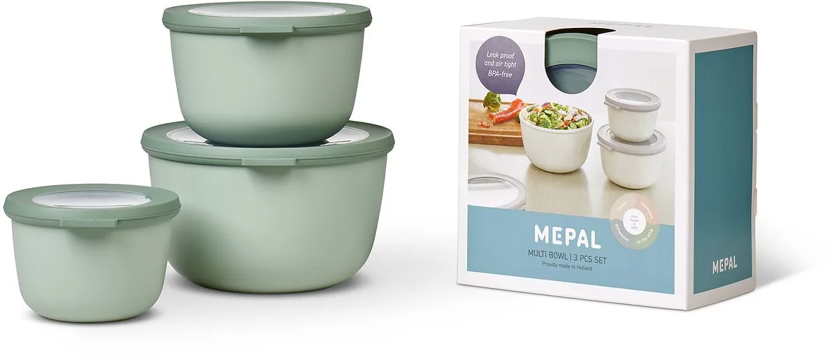 Multikom Cirqula vershouddoos set - 500 + 1000 + 2000 ml - Rond van Mepal in Nordic sage – productfoto