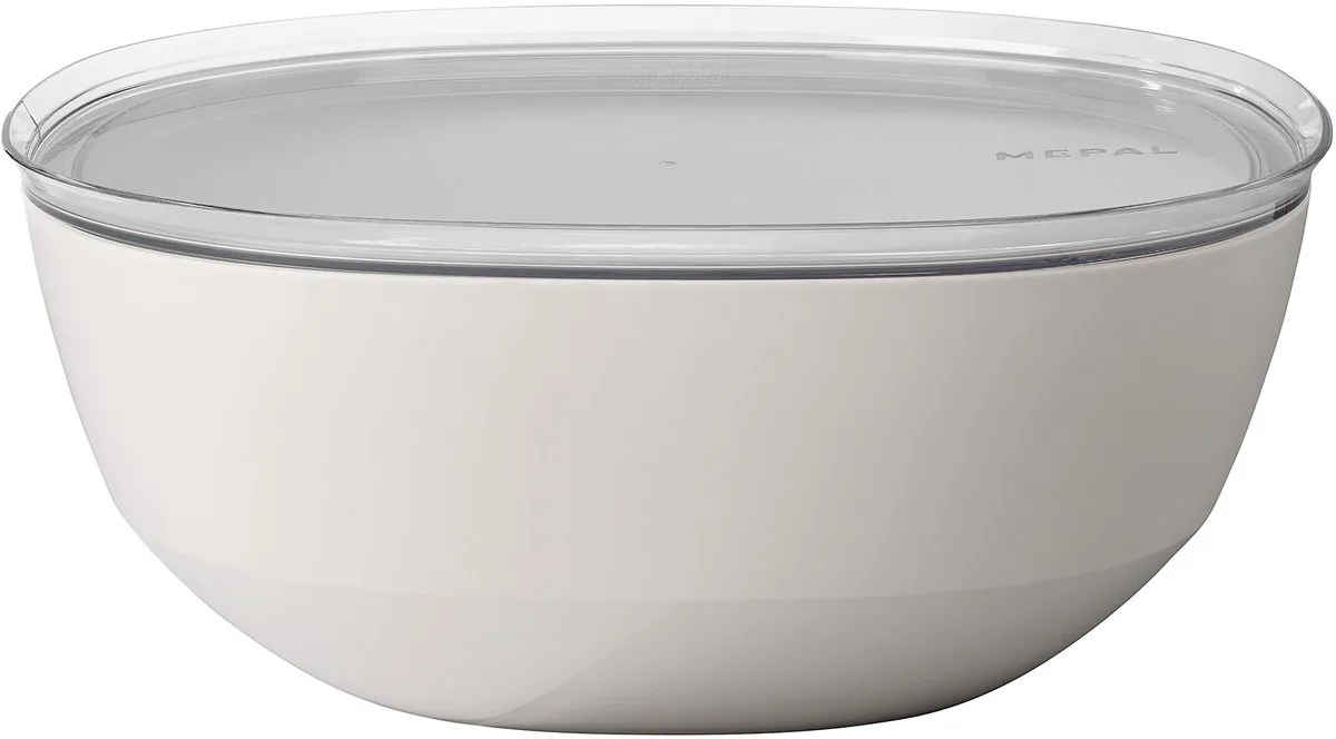 serveerschaal met deksel Silueta - 5000 ml - Saladeschaal fra Mepal i Nordic white – produktbillede