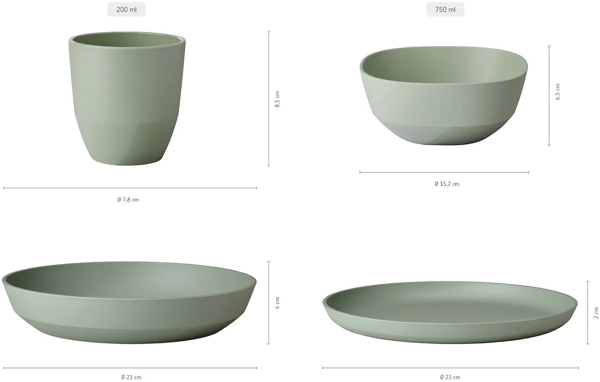servies set Silueta - 8-delig voor 2 personen von Mepal in Nordic white – Produktfoto