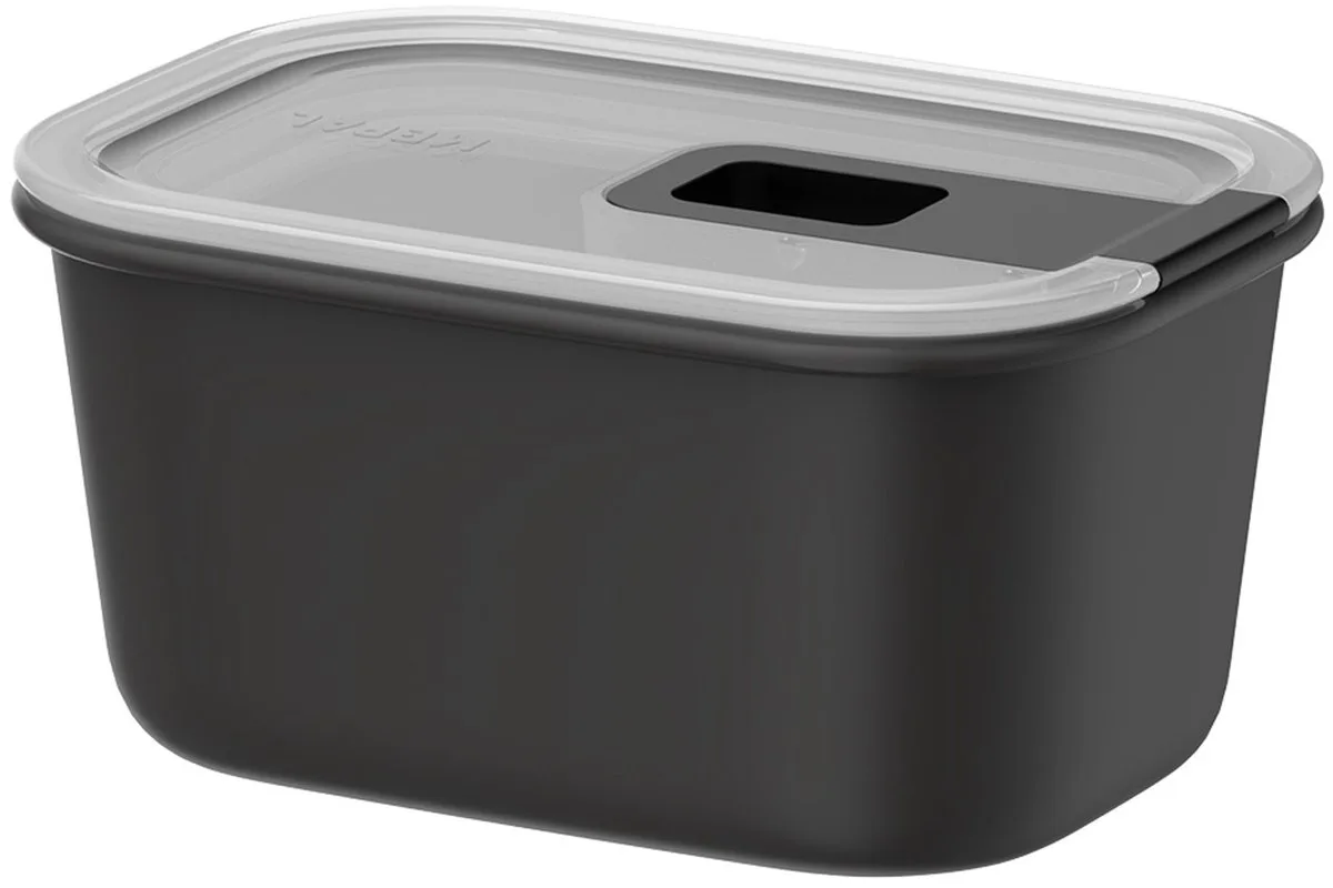 Vershouddoos EasyClip - 450 ml - Vershoudbakjes met schuifsluiting - Geschikt voor magnetron. stoomoven. koelkast en vriezer van Mepal in Nordic black – productfoto