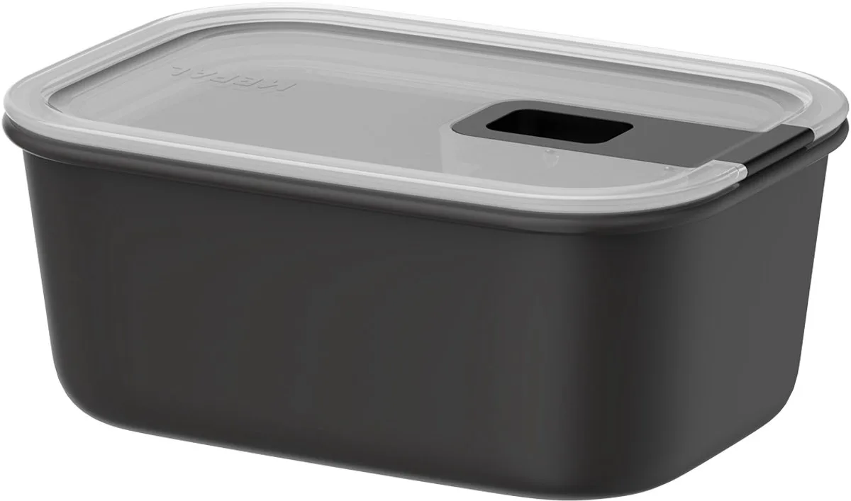 Vershouddoos EasyClip - 700 ml - Vershoudbakjes met schuifsluiting - Geschikt voor magnetron. stoomoven. koelkast en vriezer van Mepal in Nordic black – productfoto