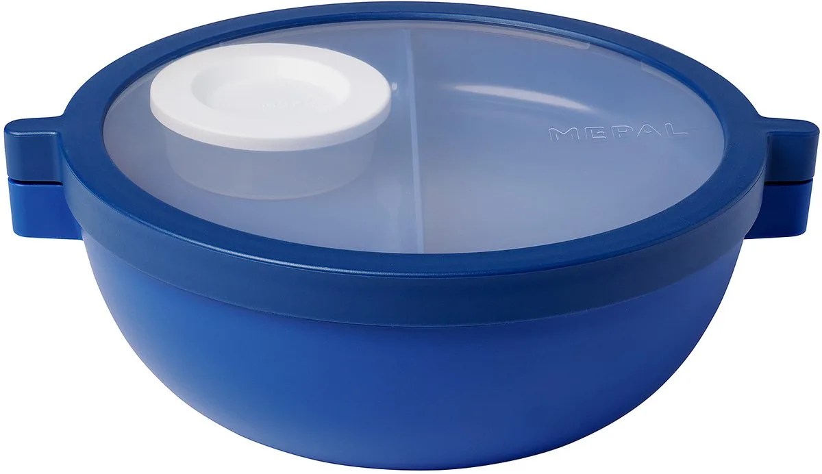 Vita bento lunchbowl - 5 vakken waarvan 3 uitneembare bakjes - Bento box - Salade lunchbox van Mepal in Vivid blue – productfoto