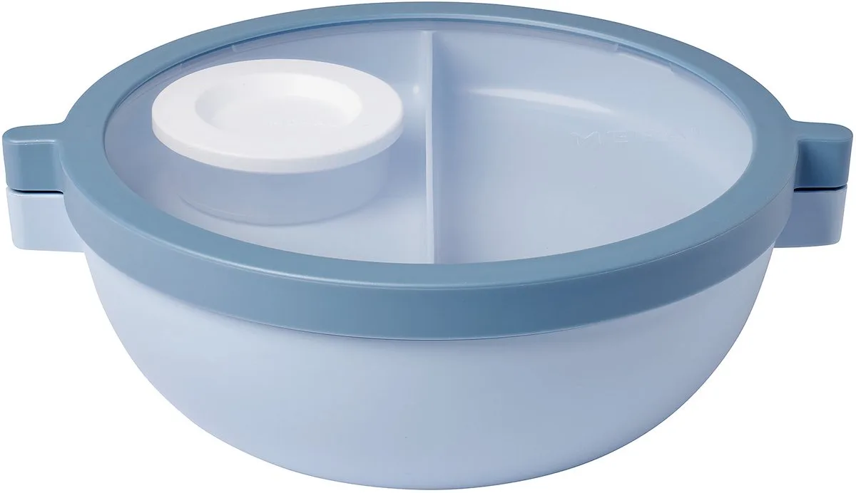 Vita bento lunchbowl - 5 vakken waarvan 3 uitneembare bakjes - Bento box - Salade lunchbox van Mepal in Nordic blue – productfoto