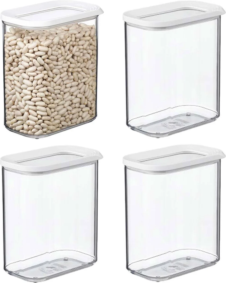 Vorratsdosen Modula 1500 ml Set van 4 van Mepal in Wit – productfoto
