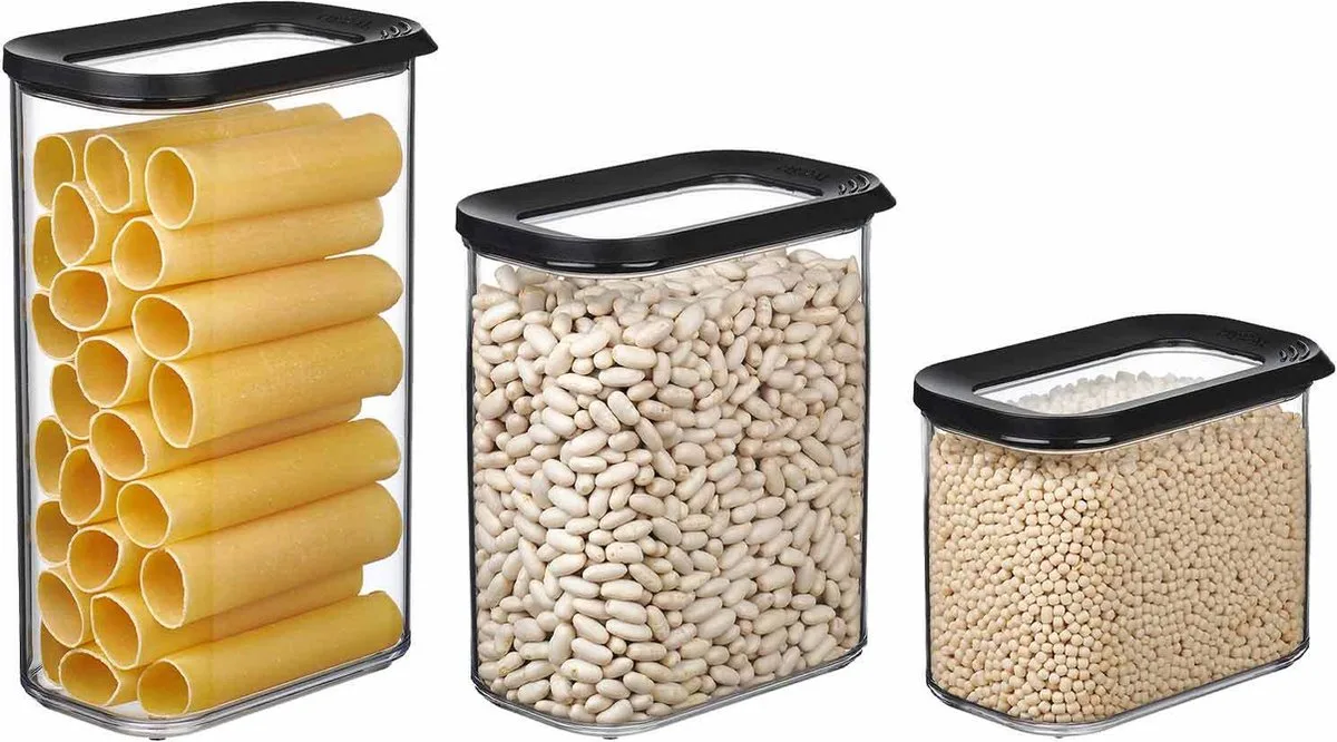 Vorratsdosen Modula Set van 3 van Mepal in Zwart – productfoto