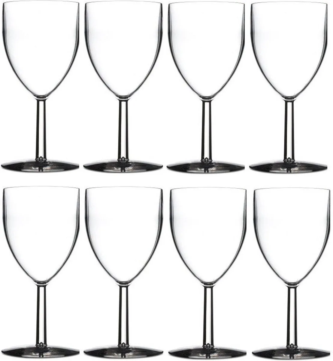 Wijnglazen - 10x - kunststof - 300 ml - 8 x 16 cm - outdoor/camping de Mepal en Transparent – photo produit