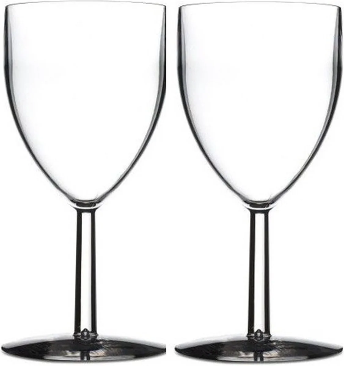 Wijnglazen - 12x - kunststof - 300 ml - 8 x 16 cm - outdoor/camping van Mepal in Transparant – productfoto