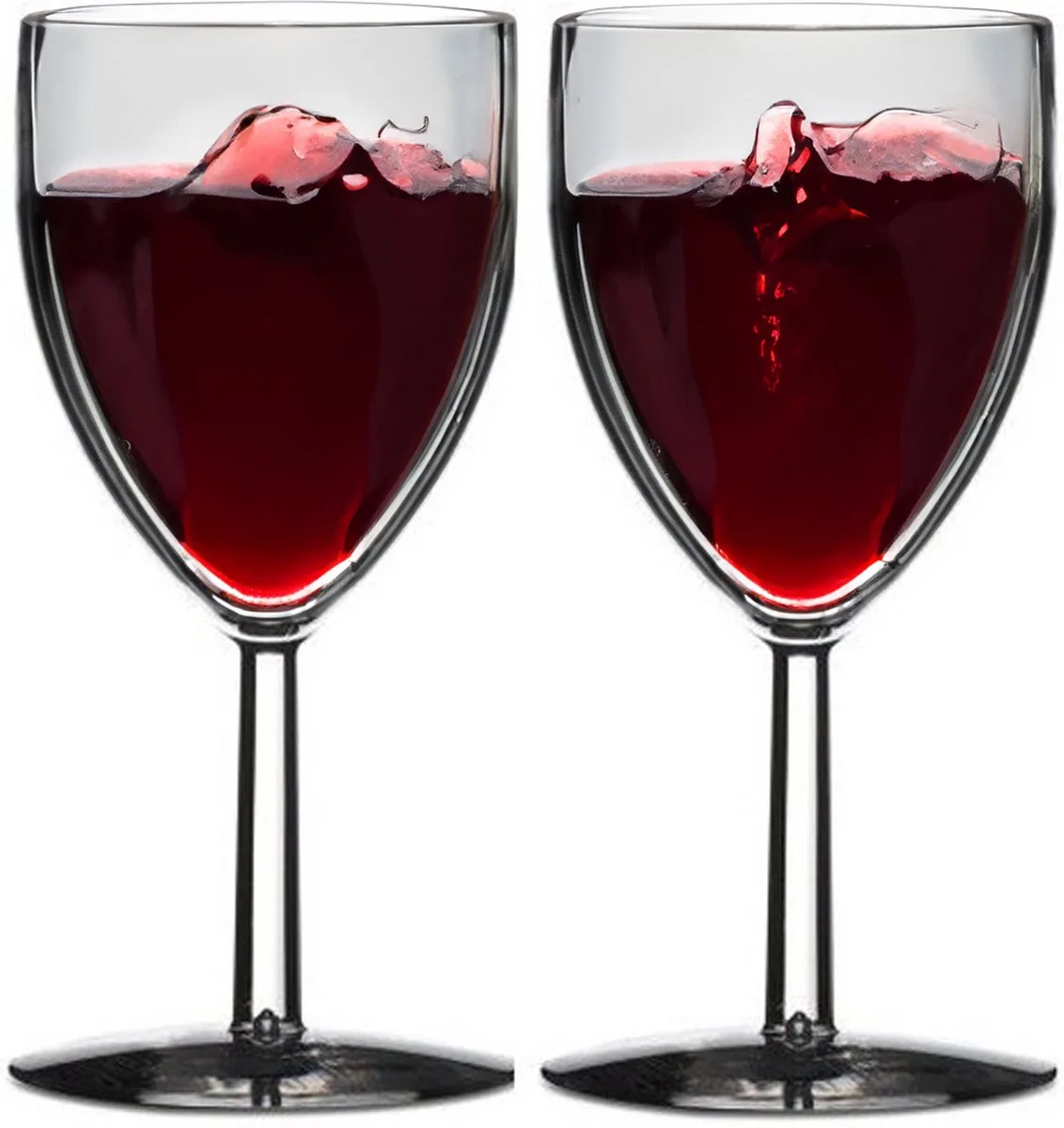 Wijnglazen - 4x - kunststof - 300 ml - 8 x 16 cm - outdoor/camping de Mepal en Transparent – photo produit