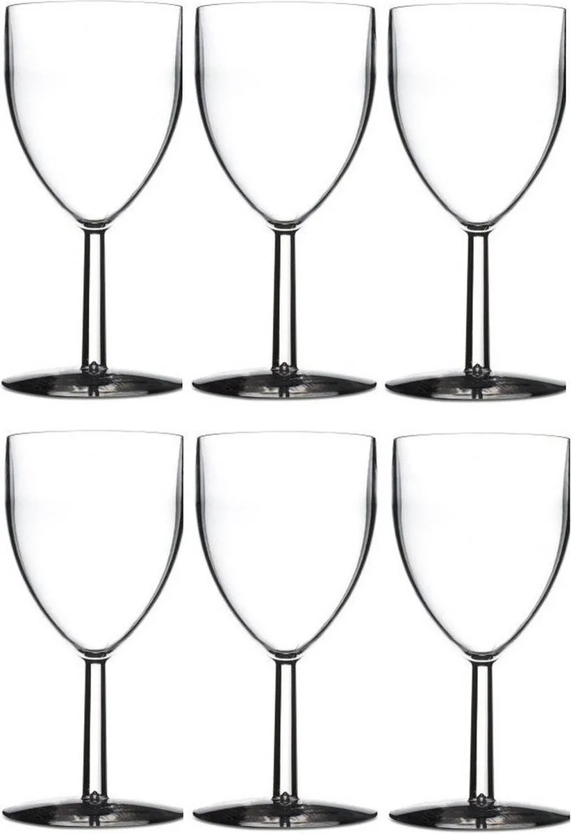 Wijnglazen - 6x - kunststof - 300 ml - 8 x 16 cm - outdoor/camping von Mepal in Transparent – Produktfoto