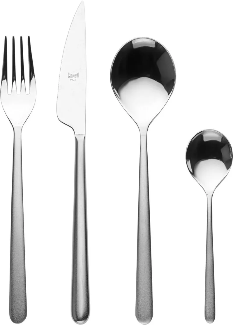 Bestekset Linea Frozen - RVS - 24-delig von Mepra in Silber – Produktfoto
