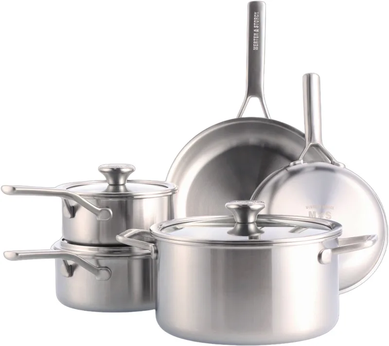 Tri-Ply RVS Pannenset | PFAS-vrij | 8-delig by Merten & Storck in Silver – product photo