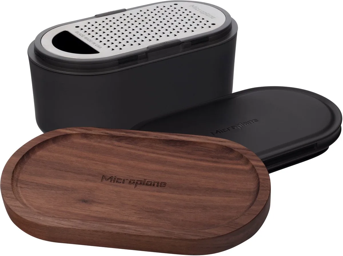 Container Rasp - Antraciet - Walnoot van Microplane in Zwart – productfoto