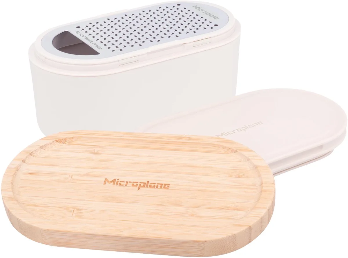 Container Rasp - Cashmere - Bamboe van Microplane in Crème – productfoto
